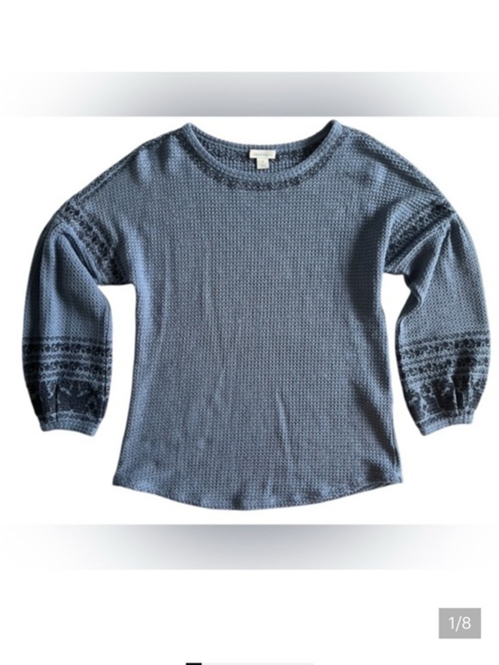 Sundance Blue Textured embroidered Blouse
